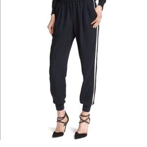 Joie Black Jogger Pants with White Side Stripes